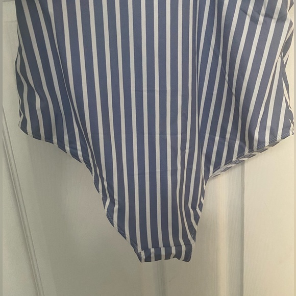 NWT Striped blue and white one piece swimsuit - Picture 5 of 5